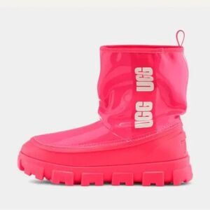 UGG Classic Brellah Mini Boot Size 5 Super Coral Pink Rain/Snow Shoes - 1143697K